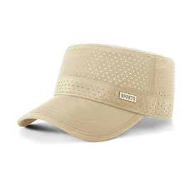 YAMEE Military Cap Men's Summer Hat Mesh Lightweight Breathable Army Cap Men Quick-Drying Baseball Cap Men for Outdoor Sports Hiking, khaki, Unit size