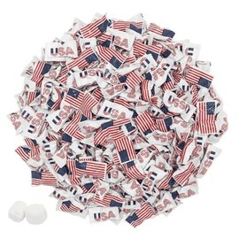 USA Flag Buttermints 110ct – Patriotic Candy for 4th of July, Memorial Day, Veterans Day, American Flag Candy, Red White and Blue Snacks, Buttermints Individually Wrapped in Bulk (110)