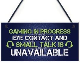 RED OCEAN GAMING IN PROGRESS Novelty Gaming Sign Funny Christmas Gamer Gifts For Son Brother