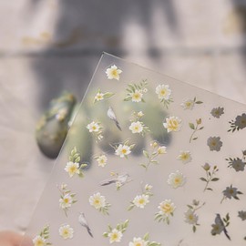 1Pcs Flower Nail Stickers for Nail Art 5D Green Leaf Flowers Nail Decals Embossed Cute Birds Nail Art Supplies Flower Charms with Design Spring Stickers for Women Girls Manicure Accessories