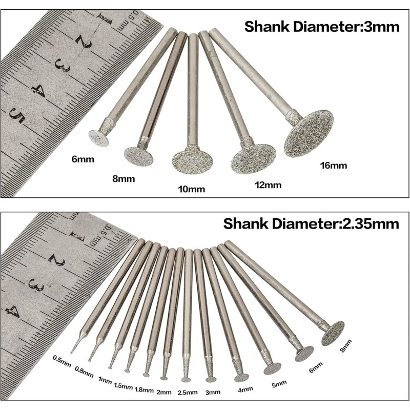 HOMEIDOL Stone Carving Set Diamond Burr Bits Compatible With Dremel