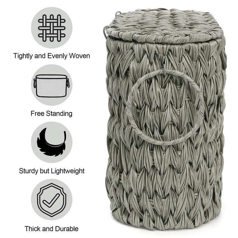 Pumtus Toilet Paper Storage Basket, Handwoven Toilet Paper Holder with
