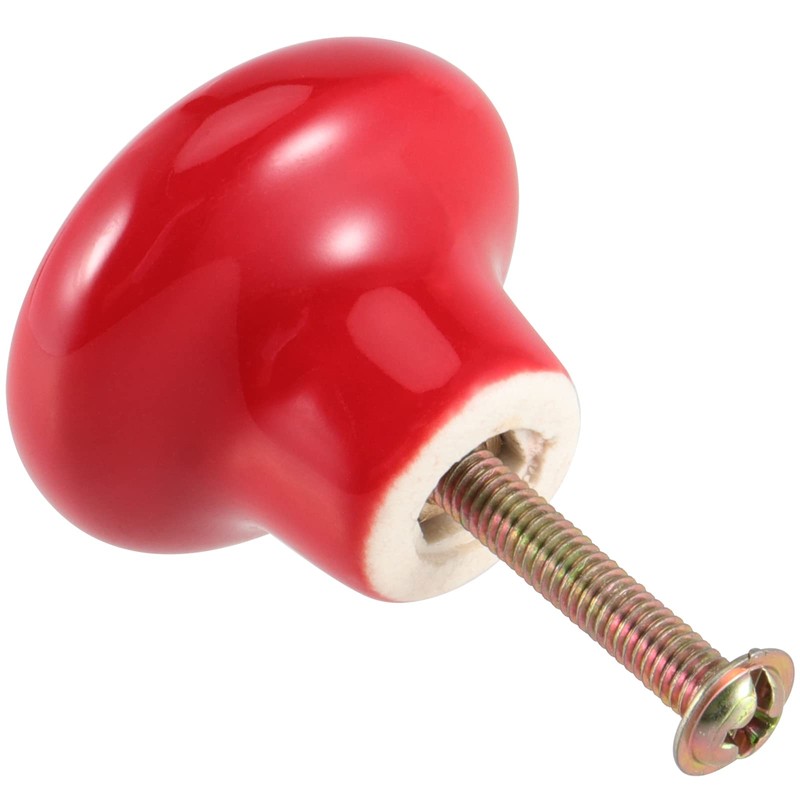 JAPCHET 35 Pack Red Ceramic Cabinet Knobs, Single Hole Ceramic