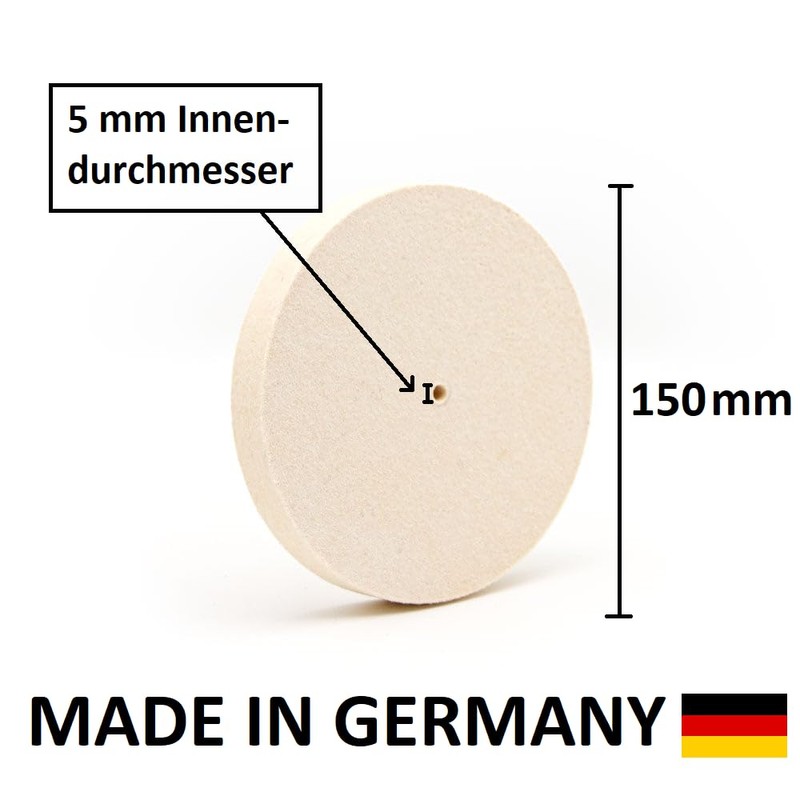 Polishing Wheel for Felt Sanding Block (95% Wool) with Hole,