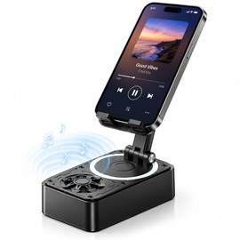 3-in-1 Bluetooth Speaker Phone Stand for Hands-Free Viewing – Adjustable Foldable Holder with USB Backup Charging for Desks