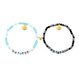 ProNature 2 Pcs BoyMom BoyDda Beaded Bracelet Beads Jewelry Bracelet Mom Dad Parents Gifts for New BoyMom Mama Daddy Women Men
