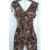 Unbranded NWT V-Neck Pretty Kitty Brown Leopard Print Stretch Pant