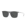 Coach HC8356 Sunglasses, Transparent Dark Grey/Dark Grey Solid, 56 mm