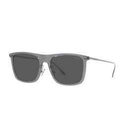 Coach HC8356 Sunglasses, Transparent Dark Grey/Dark Grey Solid, 56 mm
