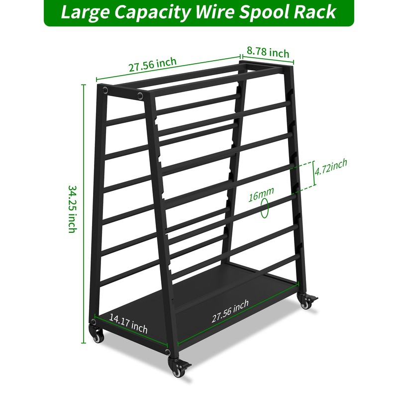 Wire Spool Rack,Heavy Duty Wire Spool Holder with 12 Adjustable