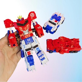 Hitatol Transform Robot Magnetic Morphing Combination Robot Police Car Fire Truck Action Fiqure Toy for Boys,Girls,Teens, Adults…