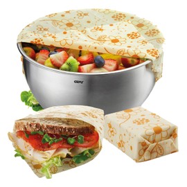 GEFU Beeways Beeswax Wipes Set, 3 Pieces, Wax Paper for Food: Sustainable, Reusable Cling Film, Environmentally Friendly