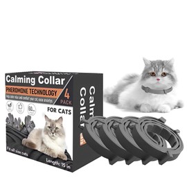 Calming Collar for Cats – 4 Pack Adjustable Cat Calming Collars for Anxiety Relief, Stress Care, Pheromone Collars for Cats Relaxation, Long-Lasting 30-Day Effect