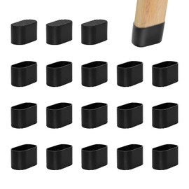 THETAG Pack of 18 Oval Chair Leg Caps Plastic 60 x 30 mm Protective Caps for Chair Legs Chair Leg Protectors for Oval Chair Legs
