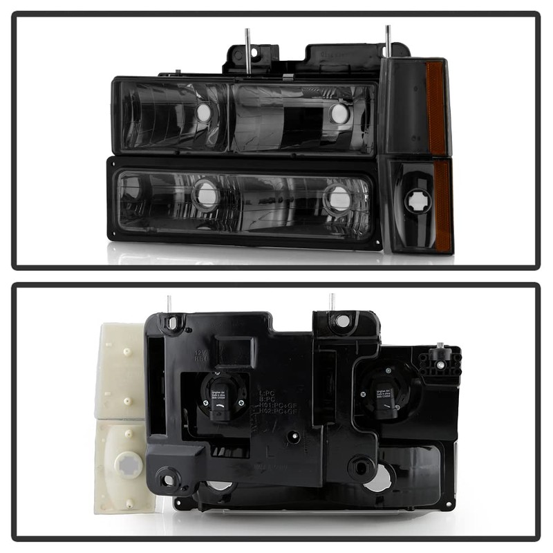 ACANII - For Smoked 1988-1993 Chevy Suburban Silverado Sierra Headlights