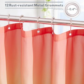 KGORGE Ombre Shower Curtain Waterproof - Rainbow Color Gradient Print Pattern for Bathroom Shower Stall Backdrop Brighten Space Decor, 72 x 72 inch, Hooks Included