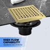 morefine Gold Shower Drain 6 inch with Flange, Square Shower