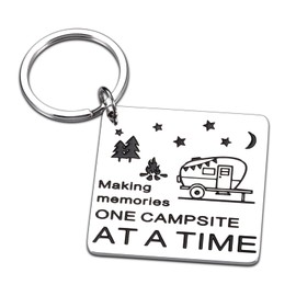 RV Decor Camping Camper Accessories Gift for Travel Trailers Inside Retirement Gifts for Women Men Coworkers Colleagues Motorhome Decorations Happy Camper Keychain for RV Owner Campers Glamping