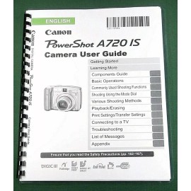 Canon PowerShot A720 IS Instruction Manual: 211 Pages & Protective Cover