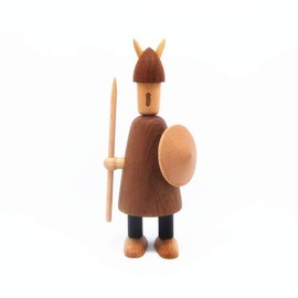 Viking Viking Viking Doll Figurine Scandinavian Style Wood Design (Natural 3)