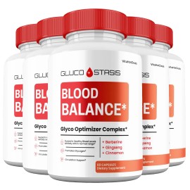 Gluco Stasis Blood Balance Capsules, Max Strength , GlucoStasis Pills (5 Pack)
