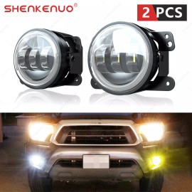 SHENKENUO 2X Round LED Fog Lights Bumper Fit For Ford F150 2010 2011 2012 2013 2014