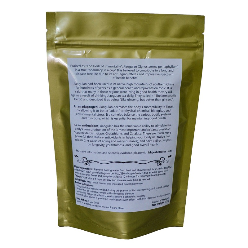 Jiaogulan Tea (Gynostemma Pentaphyllum) by Majestic Herbs | Organically Grown