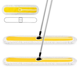 Suclain 2 Pack Dust Mop 43" 36" Commercial Dust Mop Floor Sweeper Adjustable Sweeper Mop Dust Mops Industrial Mops Broom with Long Handle for Floor Cleaning Hardwood, Tiles, Marble Floors(43 Inch)