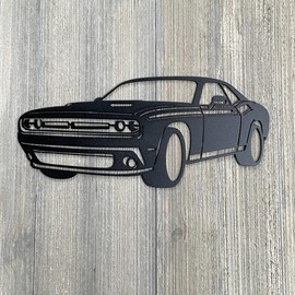 Dodge Challenger Metal Sign Cutout - Challenger Powder Coated Metal Sign - Bold Design for Car Enthusiasts - Size: 24x11