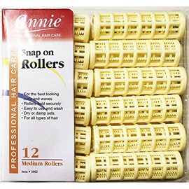 Annie .75 inch Snap On Rollers 12 Pack (Yellow)