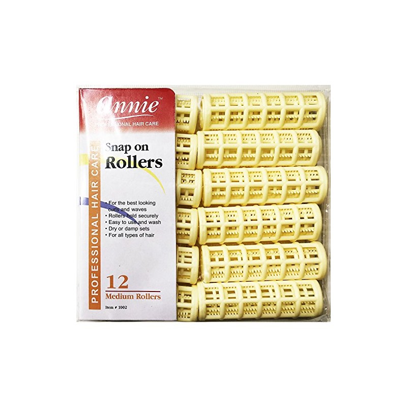 Annie .75 inch Snap On Rollers 12 Pack (Yellow)