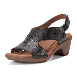 Cobb Hill Corria Women's Sandal, 8.5 C/D US, Black Leather