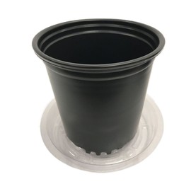 Viagrow VHPP50-10KIT 1/2 Gallon Nursery Pots with 8" Saucers (10-Pack), Black