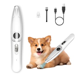 LYNNYUEN Dog Clippers Dog Paw Trimmer with Vacuum & LED Light for Grooming, Low Noise, LED Display, Fully Waterproof, Rechargeable Clipper for Dogs Cats Trimming Paws, Eyes, Ears, Face, and Rump