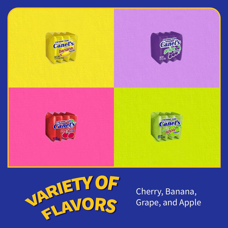 Canel's 4-Piece Gum Pack in Fruit Flavors - Cherry, Banana,