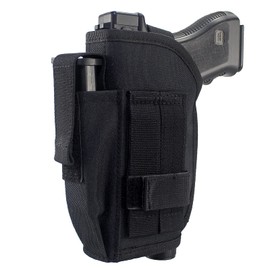 Depring Tactical Belt Holster with Mag Pouch for Handguns with Light or Laser Attachment Universal Outside The Waistband Holster Black
