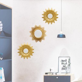 OIGUMR 3 Pack Mirrors for Wall Wall Mirrors Decorative Mirrors (014 Gold)