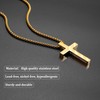 Lydow Cross Necklace for Men Boys Gold American Flag Bible