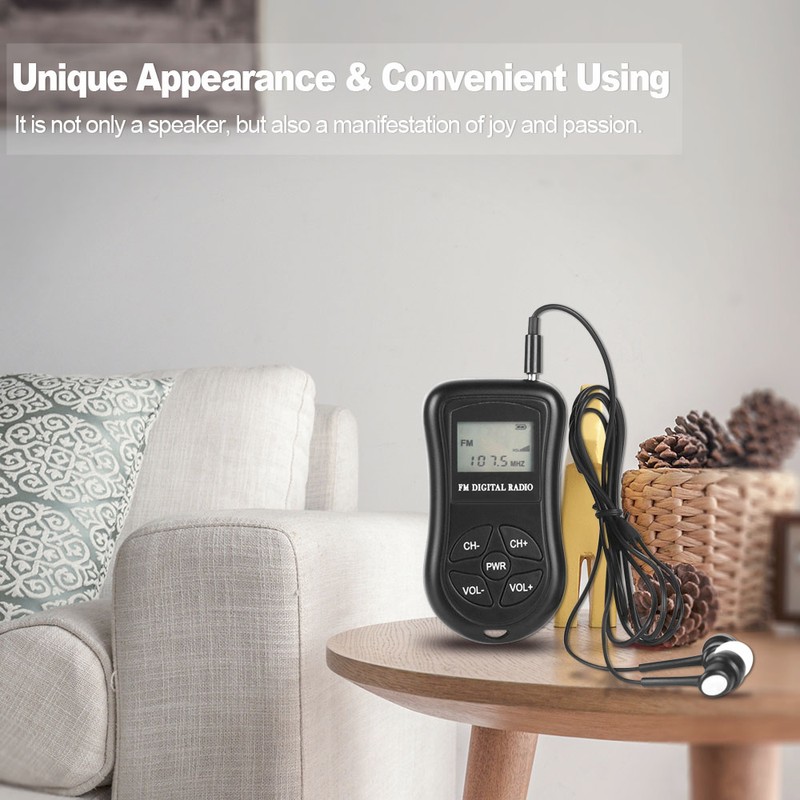 KDKA-600 Mini FM Stereo Radio Portable Digital DSP Receiver with