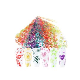 Christmas Nail Foil Transfer Stickers Santa Snowflake Reindeer 10Pcs 20X4Cm Xk8133 Nail Wraps Stickers Manicure Supplies for Women Nails Full Long Lasting Easy Apply and Remove