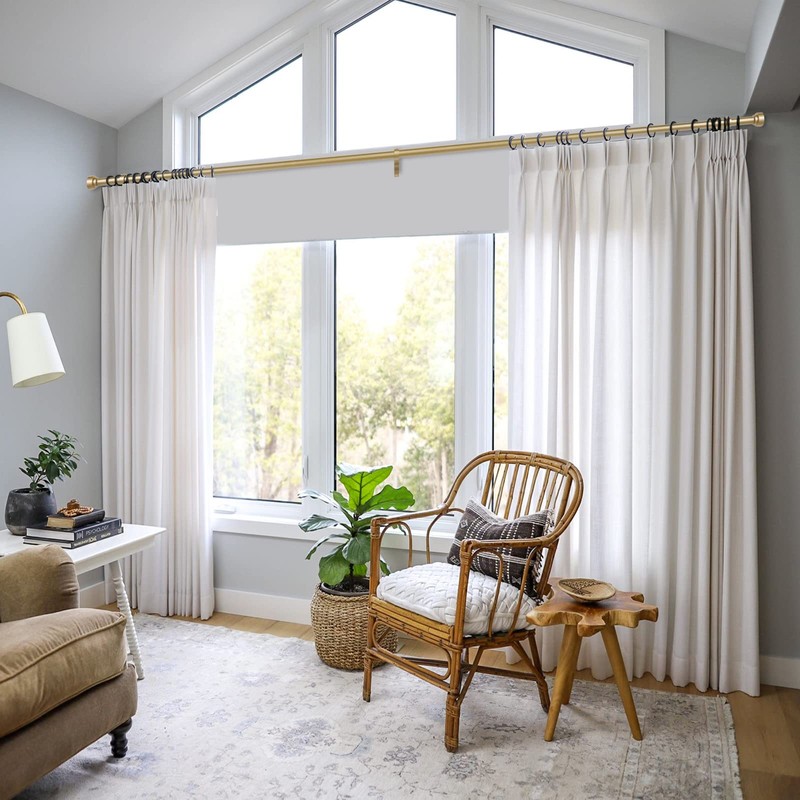 2 Pack Heavy Duty 1 Inch Diameter Single Curtain Rods