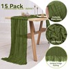 15 Pack Olive Green Cheesecloth Table Runner, 10FT Gauze Table