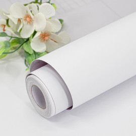 lenify White Wallpaper Peel and Stick Matte White Contact Paper 15.7inch x 118.1inch White Self Adhesive Wallpaper Matte Pure Waterproof Decorative Wall Paper for Cabinet Shelf Liner
