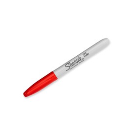 Sharpie Super Permanent Markers, Fine Point, Red, 12 Count