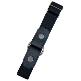 KASSAI Women's Loop Belt with Ring Buckle 2-Way Rubber Belt, Black