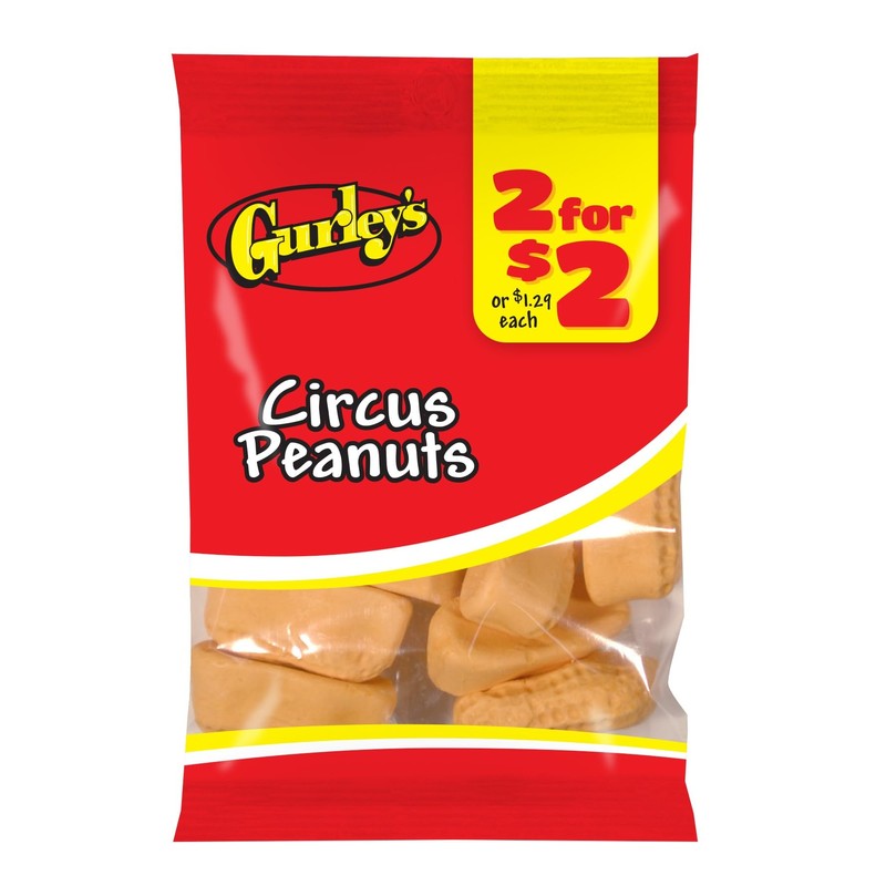 Gurley's Circus Peanuts, Classic Soft and Fluffy Marshmallow Candy (Pack