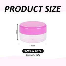 12 Multi-Color Plastic Cream Jars, Mini Lotion Containers, Portable Cosmetic Bottles, Travel Supplies.