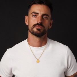 Initial Necklace for Men - Gold Letter Y Pendant Initial Necklace for Men Boys Stainless Steel Figaro Link Chain Initial Necklace Women Mens Jewelry Birthday Gifts for Men Boyfriend Christmas Gifts