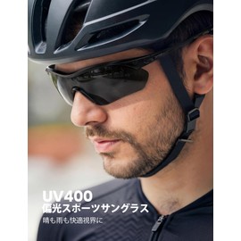 Lamicall Sports Sunglasses, Polarized Lens, Bicycle, Baseball, Climbing, Fishing, Running, Tennis, Golf, Driving, Bike, Ultra Lightweight, TR90, UV400, TAC Polarized Lens, Mirror Lens, UV Protection, Goggles, Glasses, Asian Fit, Men's, Women's, Unisex, B