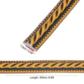 uxcell 9.8Ft x 0.59" Peel and Stick Molding Trim for Walls, Flexible Mirror Molding Trim Self-Adhesive Wall Paneling Strip Wallpaper Border for DIY Floor Wall Baseboard, Gold